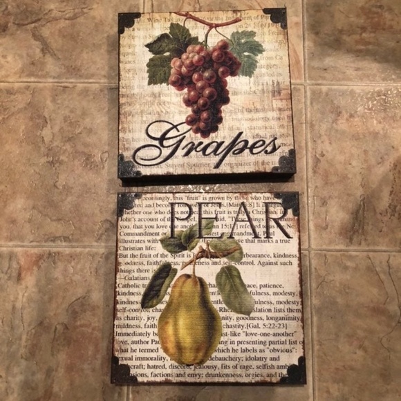 Fruit Wall Art - 12 x 12 - two pcs - Picture 1 of 7